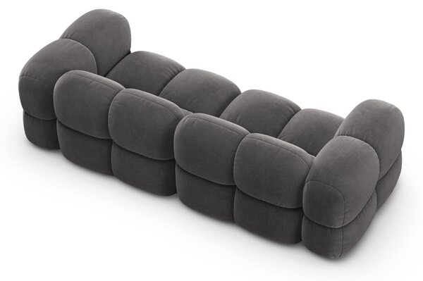 Сив кадифен диван 250 cm Loretto – Cosmopolitan Design