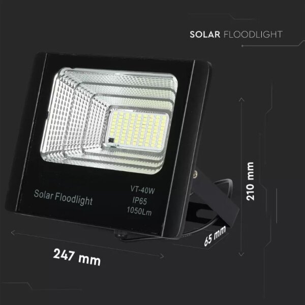 LED соларен прожектор 16W, 4000K, IP65, димер, с DO