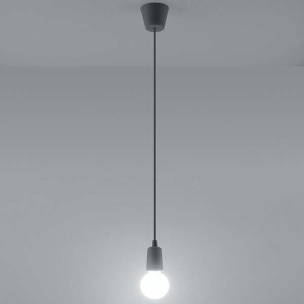 Висящ полилей DIEGO 1xE27/60W/230V сив