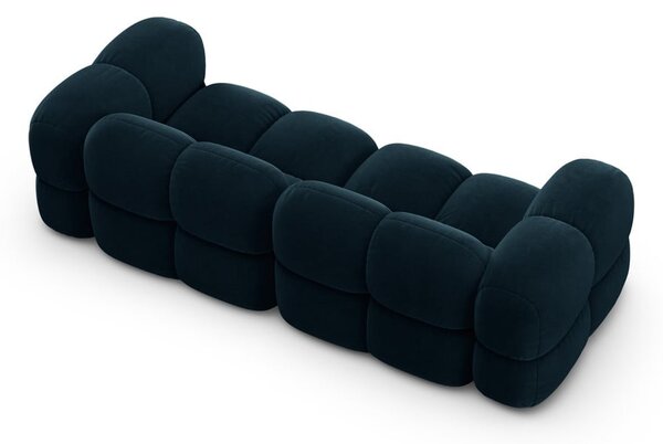 Тъмносин кадифен диван 250 cm Loretto – Cosmopolitan Design