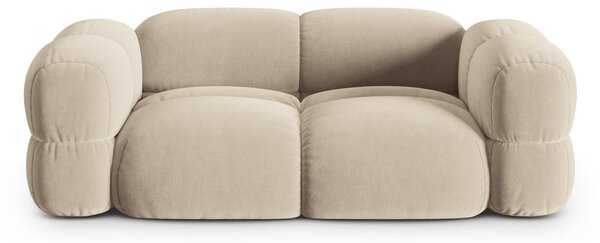 Бежов кадифен диван 210 cm Loretto – Cosmopolitan Design