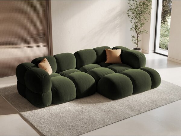 Зелен кадифен ъглов диван (десен ъгъл) Loretto – Cosmopolitan Design