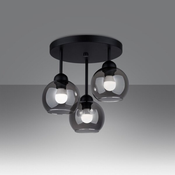 Sollux SL.1140 - Полилей ALINO 3xE27/60W/230V черен