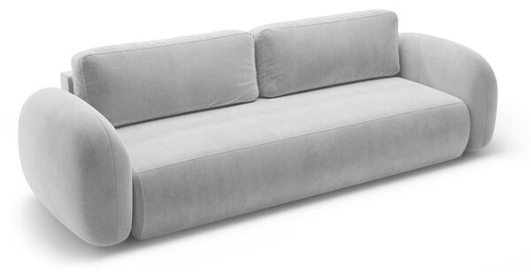 Светлосив кадифен сгъваем/с място за съхранение диван 262 cm Tonale – Cosmopolitan Design