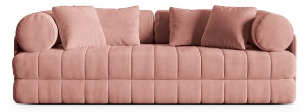 Розов кадифен сгъваем диван 206 cm Kemi – Cosmopolitan Design