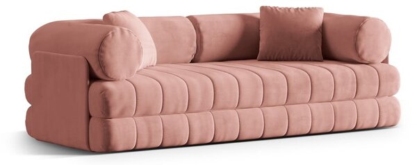 Розов кадифен сгъваем диван 206 cm Kemi – Cosmopolitan Design
