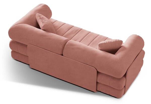 Розов кадифен сгъваем диван 206 cm Kemi – Cosmopolitan Design
