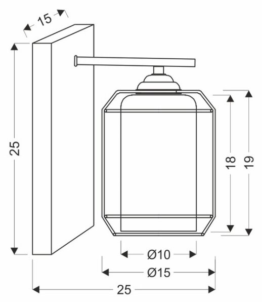 Аплик JONERA 1xE27/40W/230V черен