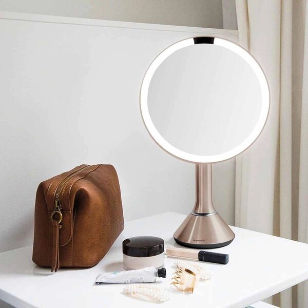 Козметично огледало със светлина/увеличително (5x) ø 20 cm Sensor – simplehuman