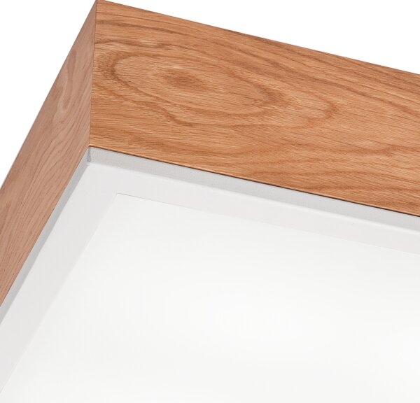Плафон OAK SQUARE 4xE27/15W/230V 39x39 см дъб/бял