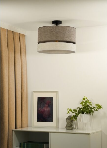 Duolla - Полилей за повърхностен монтаж DOUBLE 1xE27/15W/230V Ø 40 см кафяв/сив