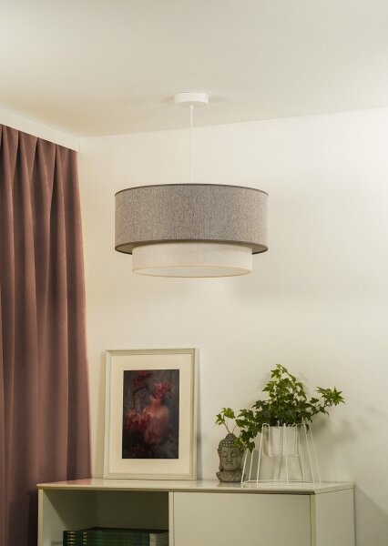 Duolla- Пендел BOHO ECO RECYCLING 1xE27/15W/230V Ø 45 см кафяв/кремав