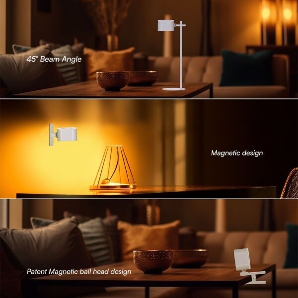 LED регулируема магнитна настолна лампа 4в1 LED/3W/5V 3000-6000K 1800 mAh бяла