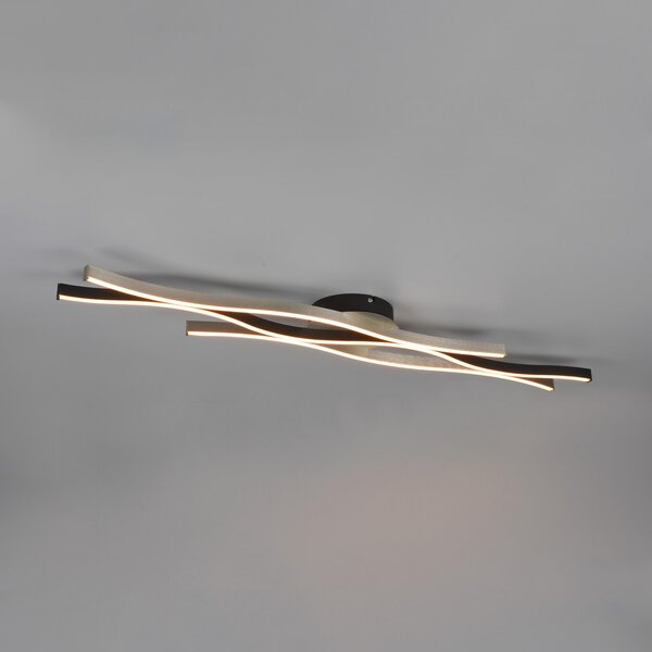Trio Lighting Светодиодна лампа за таван Blaze, CCT, димируема, алуминий, Затъмняване, Металик, Дневна/трапезария, Метал, Модерен
