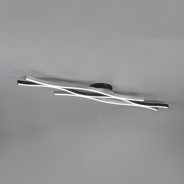 Trio Lighting Светодиодна лампа за таван Blaze, CCT, димируема, алуминий, Затъмняване, Металик, Дневна/трапезария, Метал, Модерен