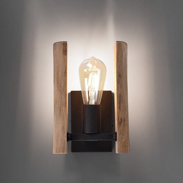 JUST LIGHT. GmbH Стенно осветление от дърво, Затъмняване, Дърво, Дневна/трапезария, Метал, Къща в провинцията / Рустик
