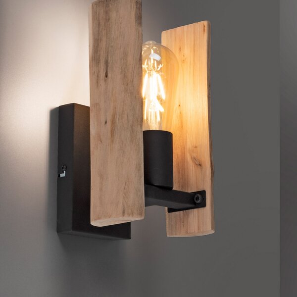 JUST LIGHT. GmbH Стенно осветление от дърво, Затъмняване, Дърво, Дневна/трапезария, Метал, Къща в провинцията / Рустик