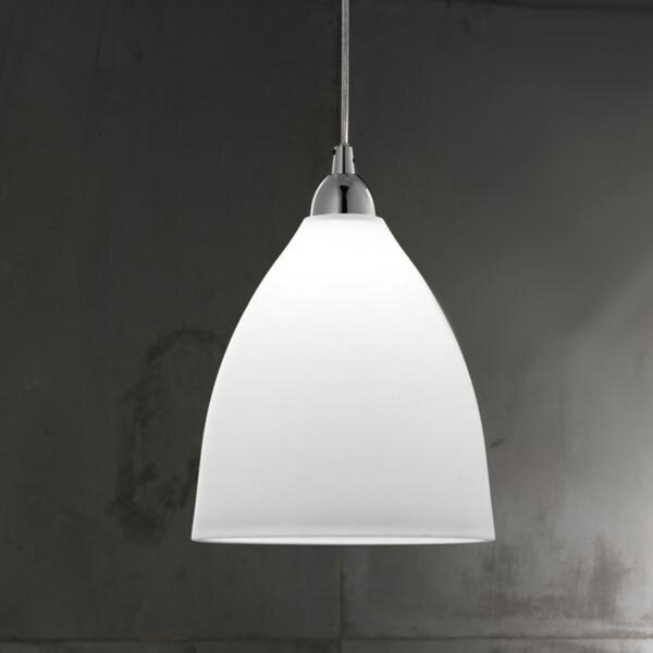 Fabas Luce Стъклена висяща лампа PROVENZA 20 cm бяла, Затъмняване, Бял, Дневна/трапезария, Стъкло, Модерен