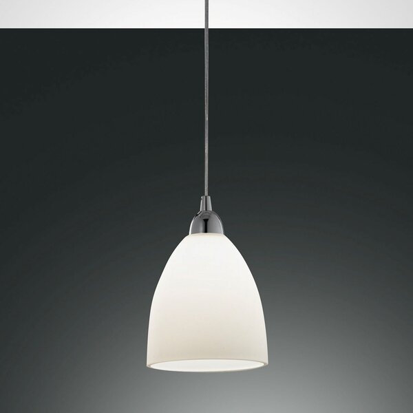 Fabas Luce Стъклена висяща лампа PROVENZA 20 cm бяла, Затъмняване, Бял, Дневна/трапезария, Стъкло, Модерен