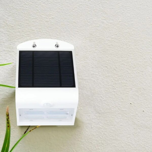 LED соларен стенен фенер с сензор LED/3W/3,7V 3000/4000K IP65 бял