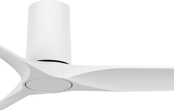 Beacon Lighting Тавански вентилатор Londo, бял, с DC мотор, диаметър 132 см, безшумен, Бял, Дневна/трапезария, Пластмаса, Модерен