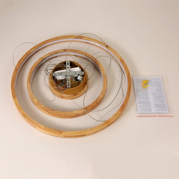Brilagi - LED полилей на кабел UMEA WOOD LED/45W/230V, диаметър 60 см, от дърво