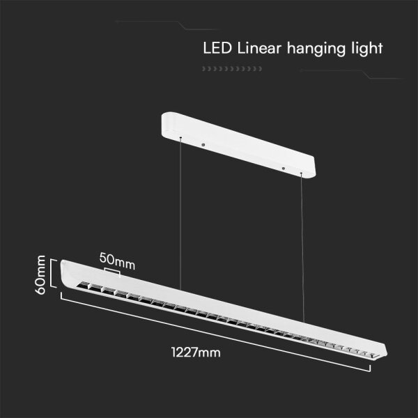 LED полилей на кабел 36W 230V 3000/4000/6400K бял