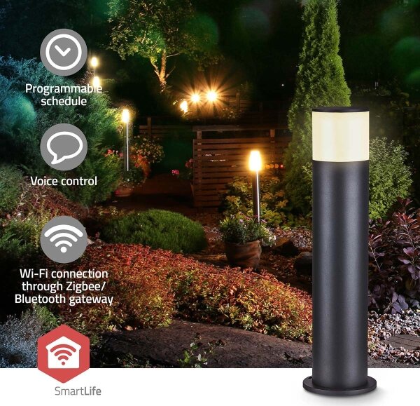 Nedis ZBLOP10RGBW - LED RGBW димируема външна лампа LED/10W/230V IP65 Wi-Fi Tuya черна