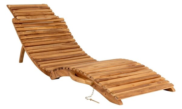 Sezlong reglabil pentru piscina Arrieta, Natural, 160x50x25 cm