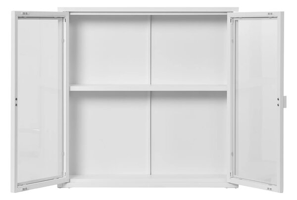 Витрина за окачване „Бризбейн“, бяла, 18x80x80 см