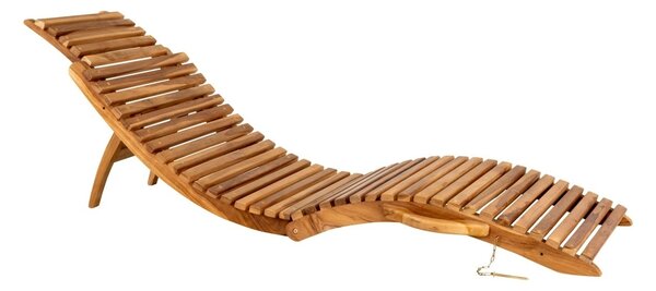 Sezlong reglabil pentru piscina Arrieta, Natural, 160x50x25 cm