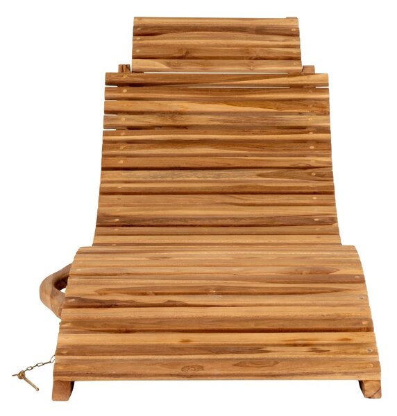 Sezlong reglabil pentru piscina Arrieta, Natural, 160x50x25 cm