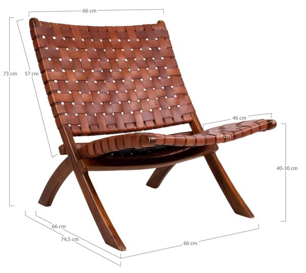 Scaun pliant tapitat Perugia, Maro, 74x66x73 cm