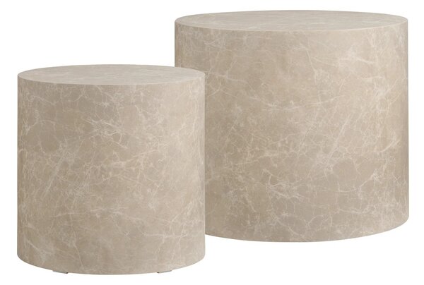 Set 2 piese Masute de cafea Prague, Alb, 48x48x40 cm