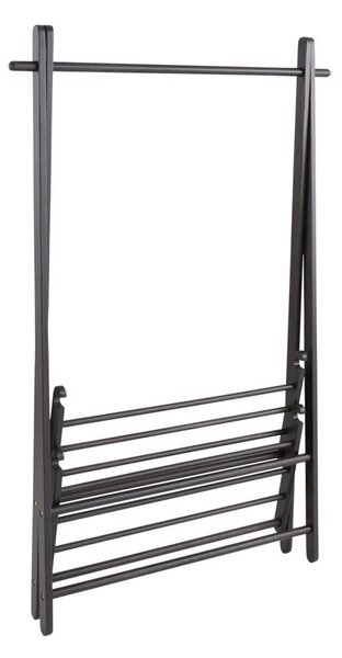 Черна стойка за дрехи от масивен бор 100x150x41 cm Cole – Jotex