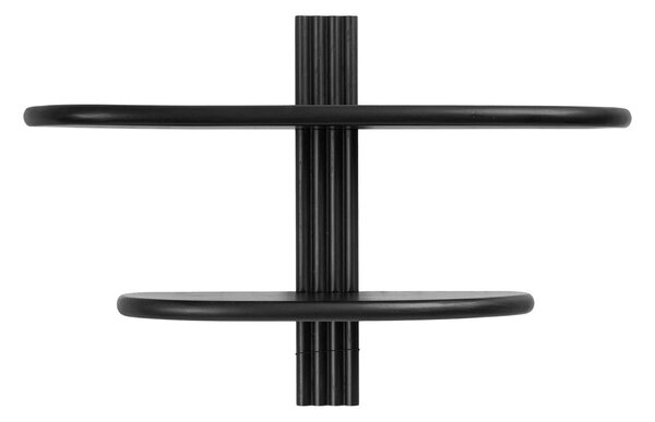 Raft de perete Aliano, Negru, 17.5x65x42.5 cm