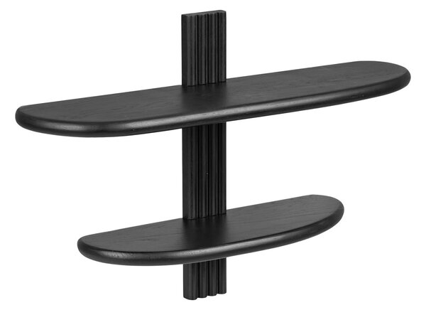 Raft de perete Aliano, Negru, 17.5x65x42.5 cm