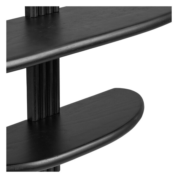 Raft de perete Aliano, Negru, 17.5x65x42.5 cm