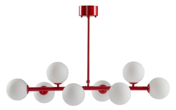 Червено/бяло осветително тяло за таван от опалово стъкло 30x104 cm Ekman – Jotex