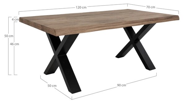Masuta de cafea Toulon, Gri, 120x70x50 cm
