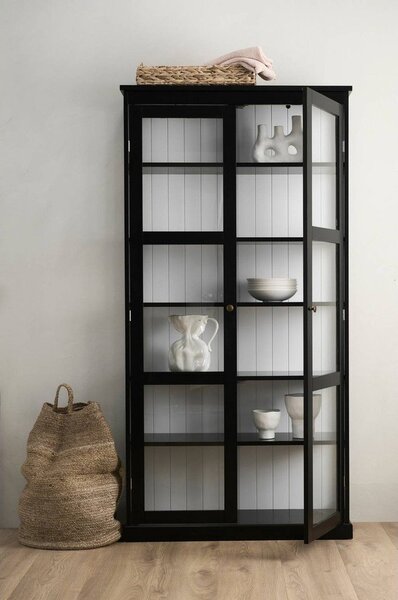Черна витрина от МДФ 98x193x34 cm Wilma – Ellos Home