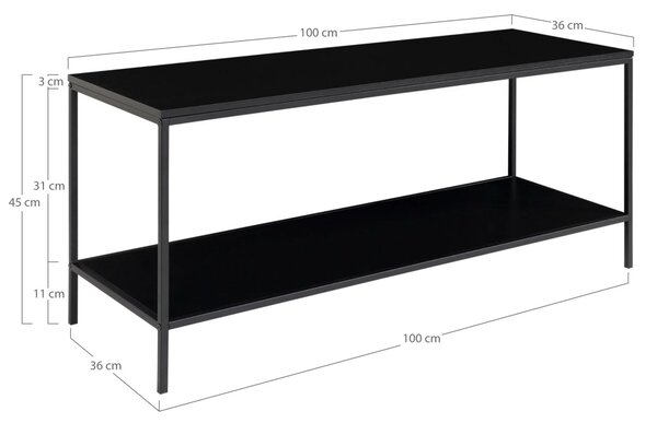 Masa TV Vita, Negru, 36x100x45 cm