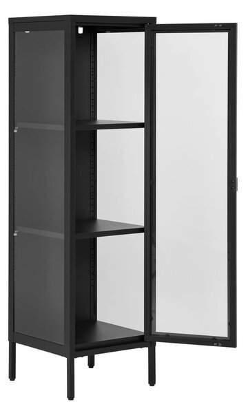 Dulap vitrina Brisbane, Negru, 35x40x140 cm