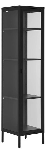Dulap vitrina Brisbane, Negru, 35x40x180 cm