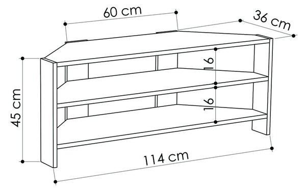 Бежов шкаф за телевизор 114x45x36 cm Thales Corner – Kalune Design