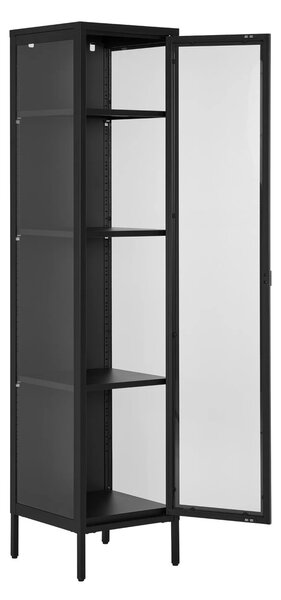 Dulap vitrina Brisbane, Negru, 35x40x180 cm