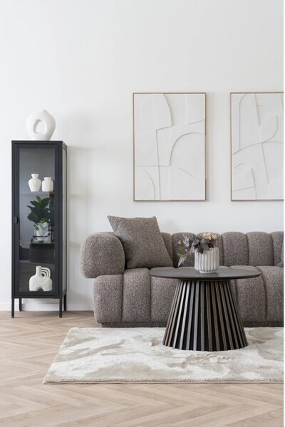 Dulap vitrina Brisbane, Negru, 35x40x140 cm