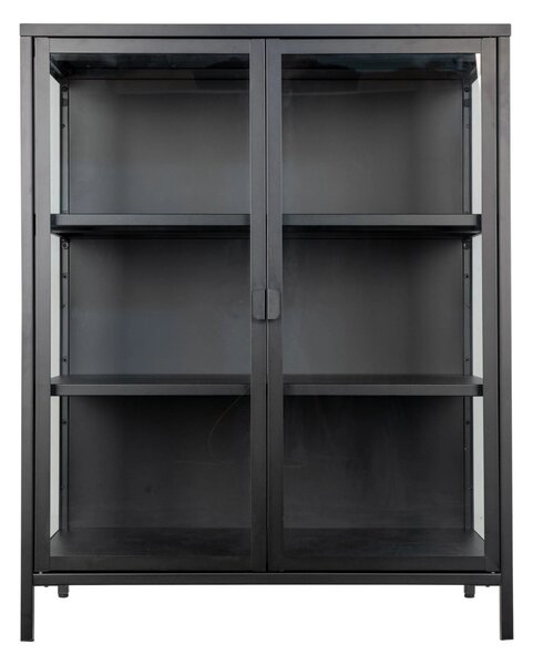 Dulap vitrina Brisbane, Negru, 40x80x101 cm