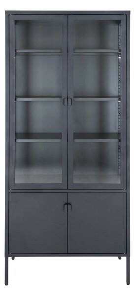Dulap vitrina Brisbane, Negru, 35x80x180 cm
