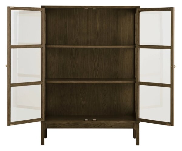 Dulap vitrina Zamora, Maro inchis, 90x40x126 cm